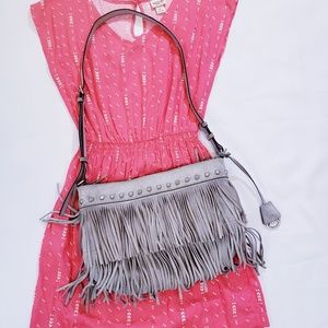 Michael Kors Grey Suede Western Purse